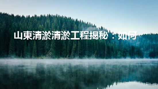 山東清淤清淤工程揭秘：如何有效提升水體質(zhì)量和環(huán)境保護的終極策略？